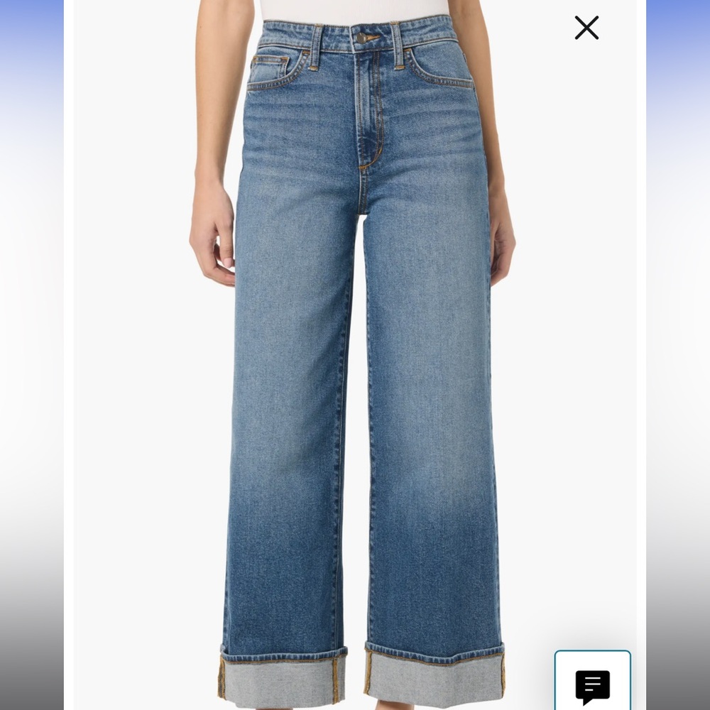 Joe’s Jeans Wide-Leg Cuffed Ankle